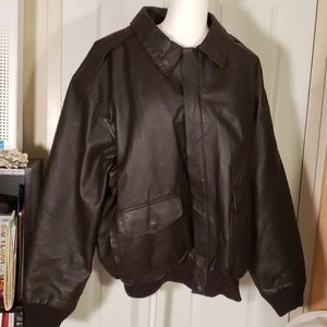 Air Force brown leather bomber jacket 2XLT
